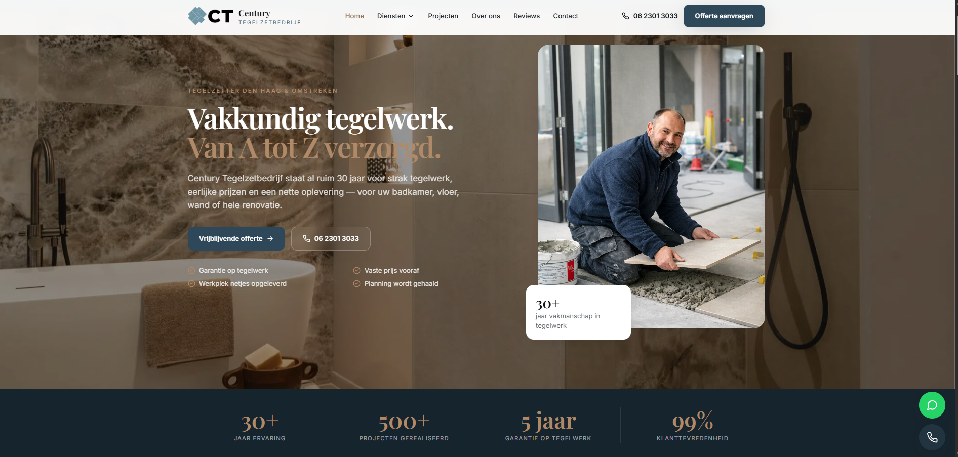 Century Tegelzetbedrijf website